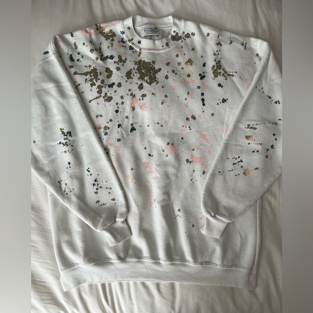 Unisex Oversized White Dottie Sweatshirt by Kate Towers